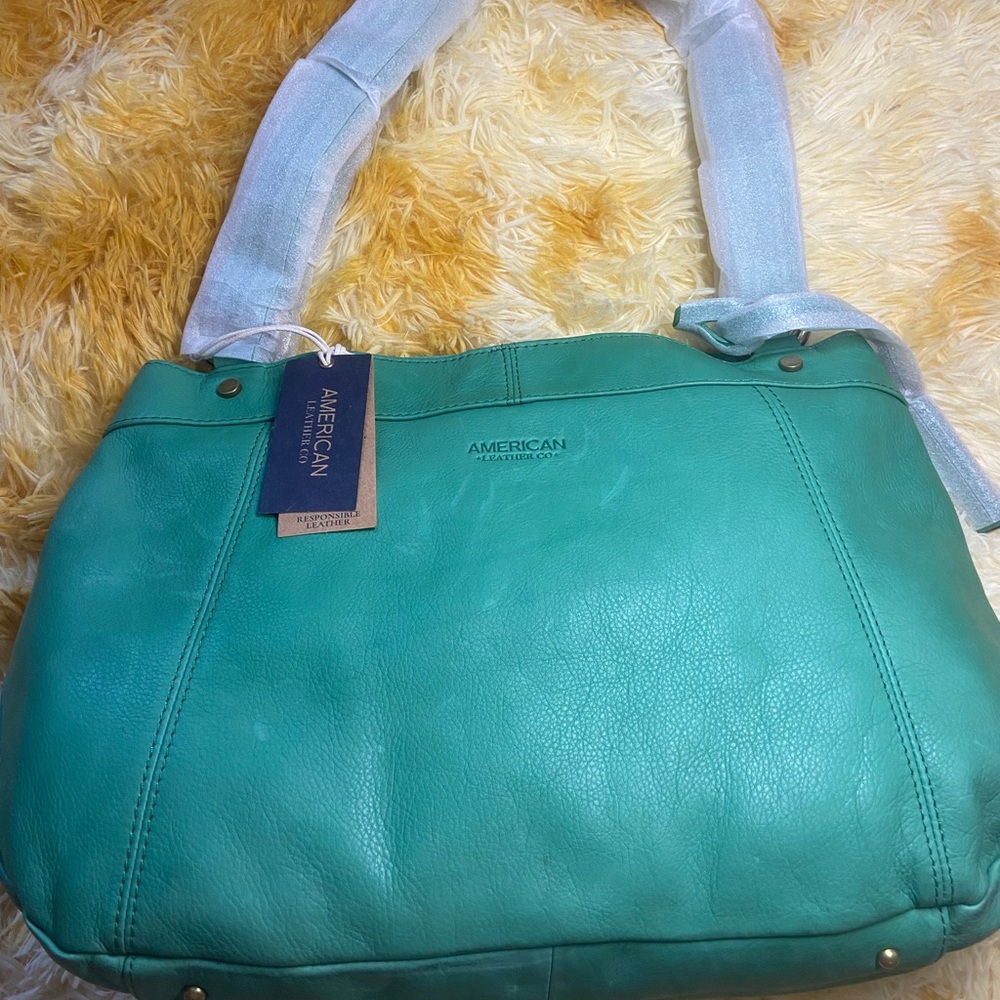 American Leather Teal Shoulder Bag